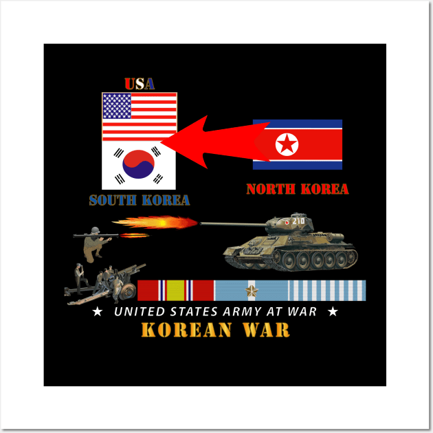 Korean War - USA - South Korean Vs North Korea Wall Art by twix123844